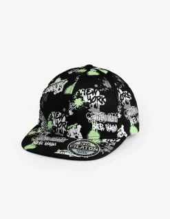 Baseballpet - Print all-over - zwart