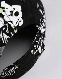 Baseballpet - Print all-over - zwart