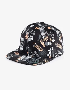 Baseballpet - Print all-over - zwart