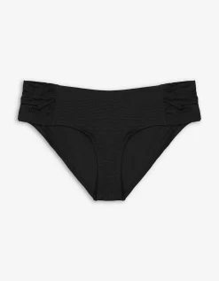 Bikinibroekje - Gestructureerd materiaal - zwart