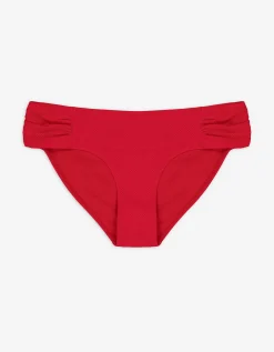 Bikinibroekje - Gestructureerd materiaal - rood