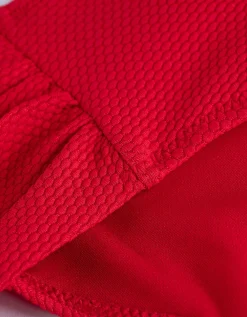 Bikinibroekje - Gestructureerd materiaal - rood
