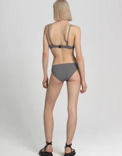 Bikinibroekje - Ruitmotief - zwart