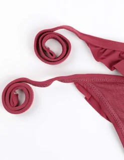 Bikinibroekje - Vetersluitingen opzij - donkerrood