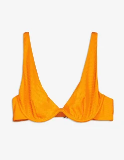 Bikinitop - Fijne ribstof - oranje
