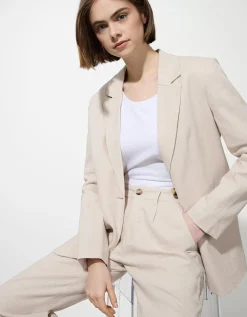 Blazer - Effen - beige