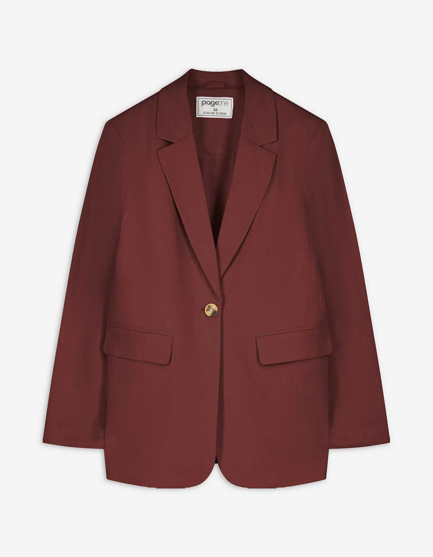 Blazer - Linnenmix - donkerbruin