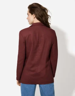 Blazer - Linnenmix - donkerbruin