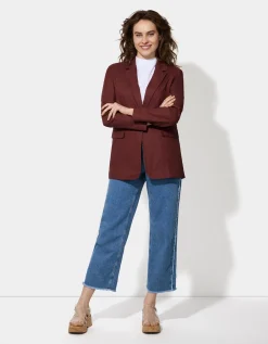 Blazer - Linnenmix - donkerbruin