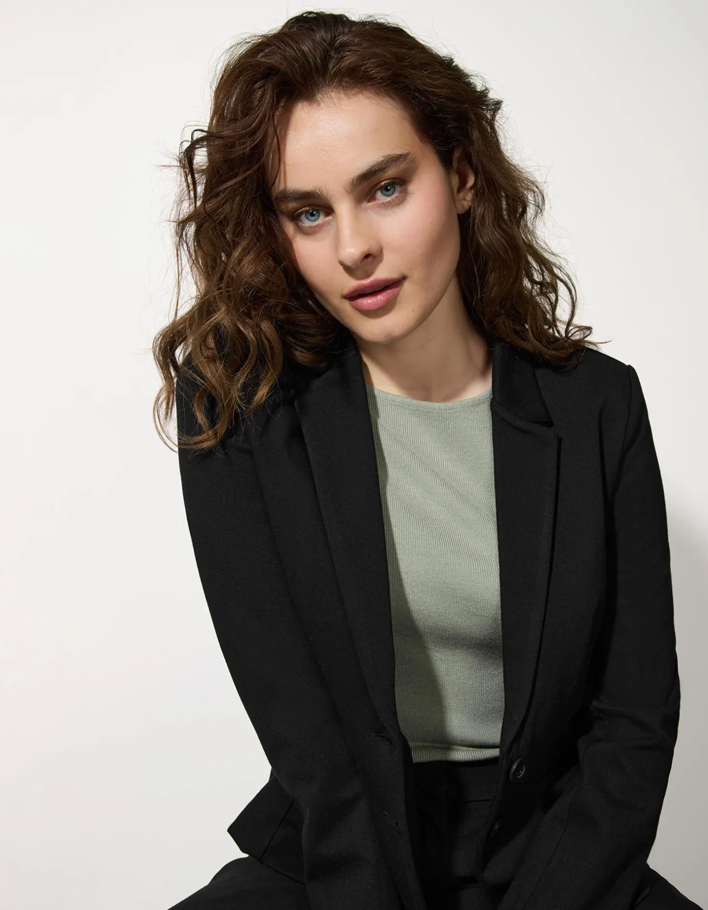 Blazer - V-hals - zwart