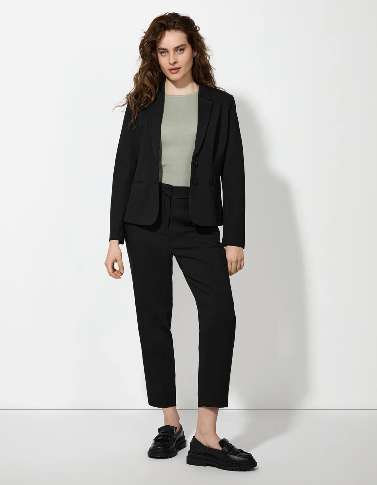 Blazer - V-hals - zwart