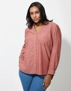 Blouse - Borstzak - donkerrood
