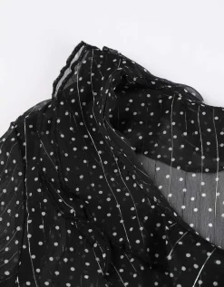 Blouse - Chiffon - zwart