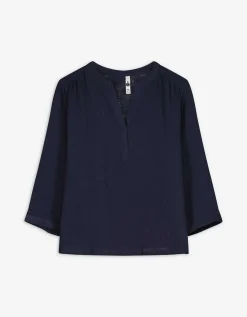 Blouse - Effen - donkerblauw