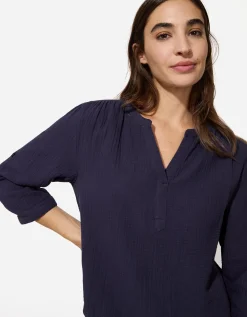 Blouse - Effen - donkerblauw