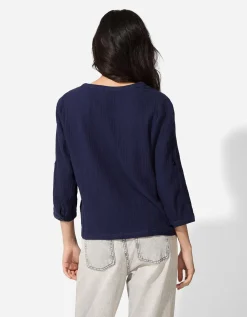 Blouse - Effen - donkerblauw