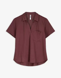 Blouse - Effen - donkerrood