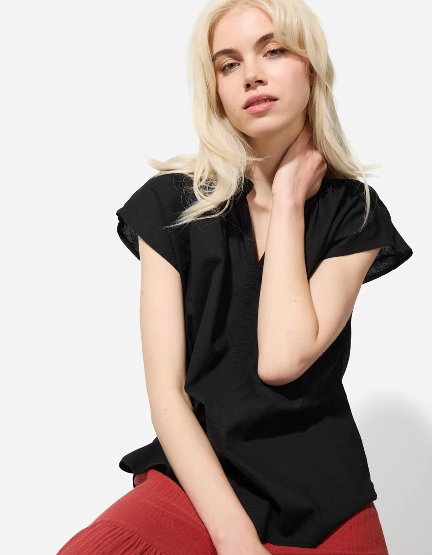 Blouse - Effen - zwart