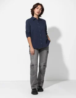 Blouse - Katoen - donkerblauw