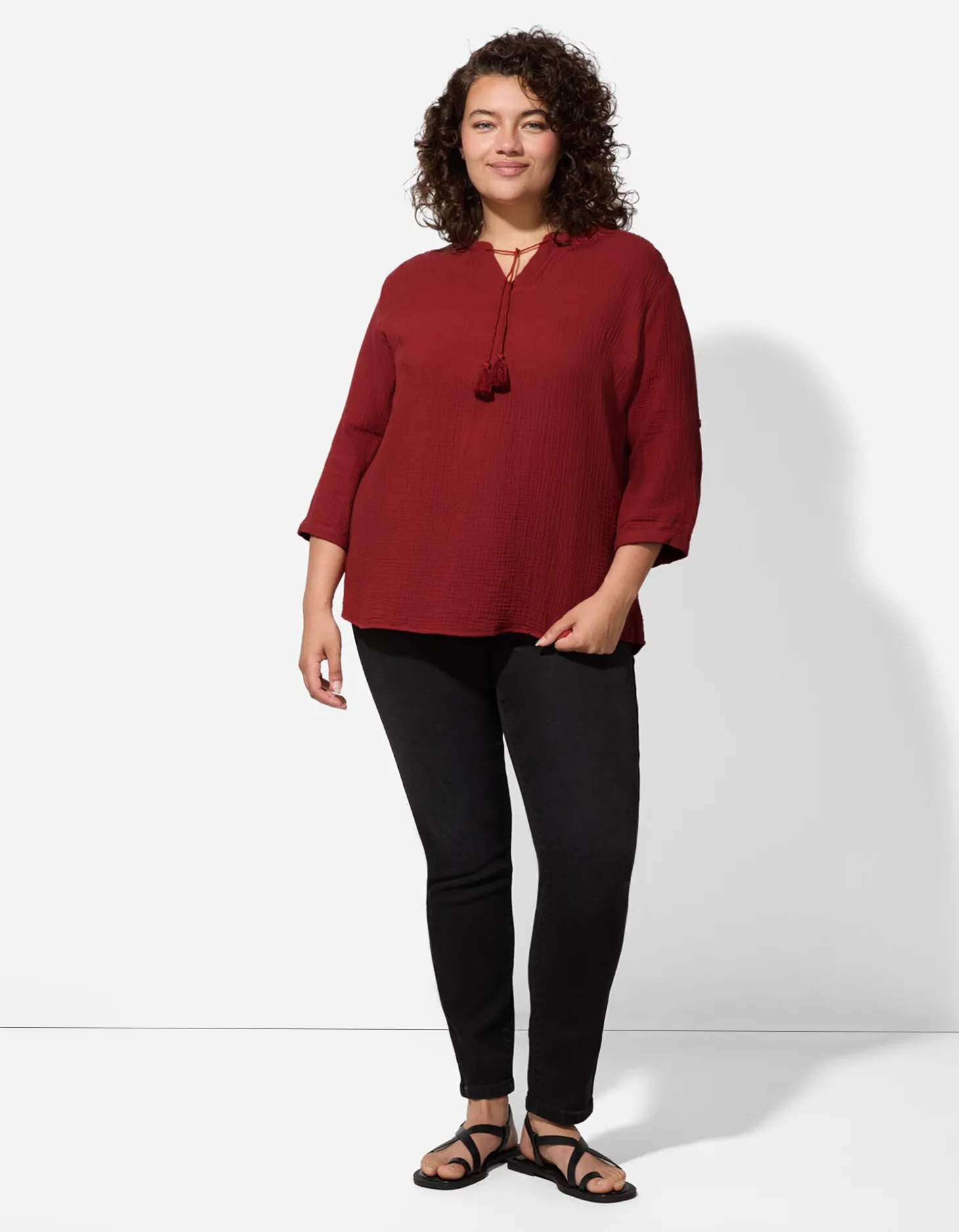 Blouse - Katoen - donkerrood