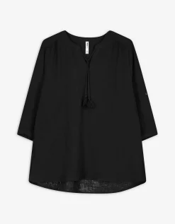 Blouse - Katoen - zwart