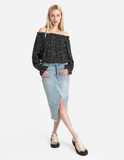Blouse - LENZING&trade; ECOVERO&trade; - zwart