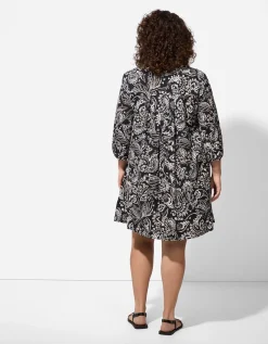 Blouse - Motief all-over - zwart