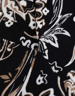 Blouse - Motief all-over - zwart