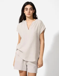 Blouse - Mousseline - beige