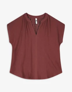 Blouse - Mousseline - donkerbruin