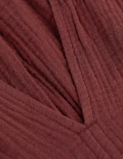 Blouse - Mousseline - donkerbruin