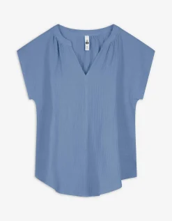 Blouse - Mousseline - lichtblauw