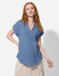 Blouse - Mousseline - lichtblauw