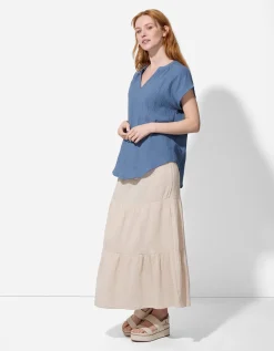 Blouse - Mousseline - lichtblauw