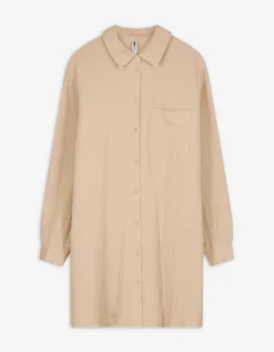 Blouse - Overhemd kraag - beige
