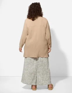 Blouse - Overhemd kraag - beige