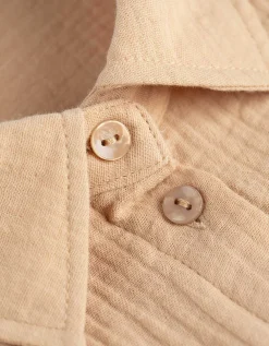 Blouse - Overhemd kraag - beige