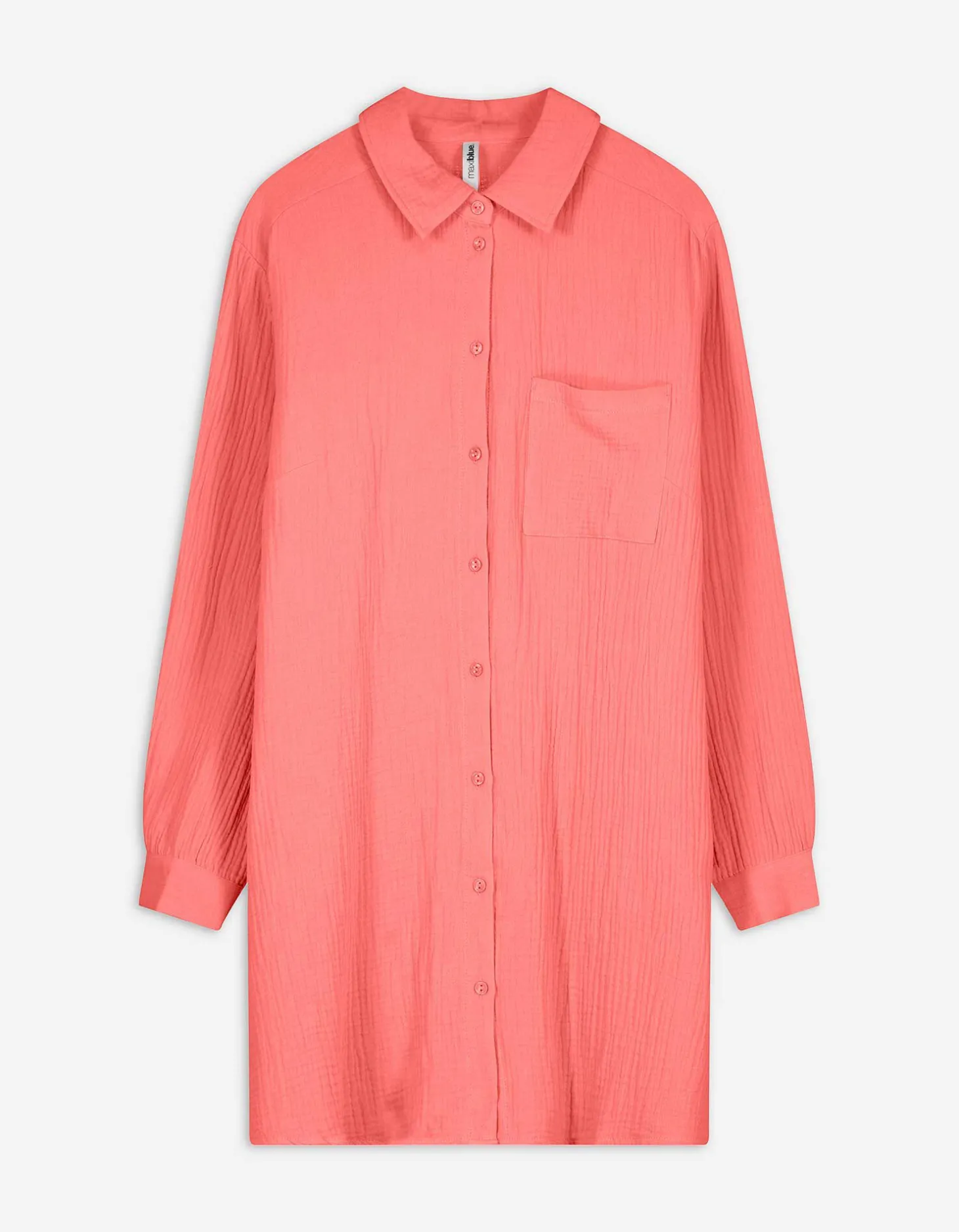 Blouse - Overhemd kraag - lichtrood