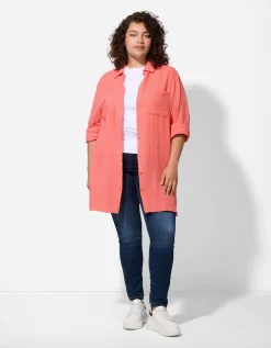 Blouse - Overhemd kraag - lichtrood