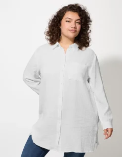 Blouse - Overhemd kraag - wit