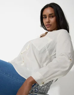 Blouse - Overhemd kraag - wit