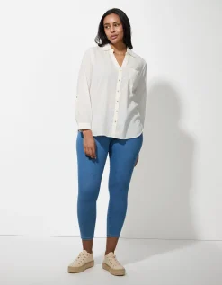 Blouse - Overhemd kraag - wit