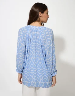Blouse - Print all-over - lichtblauw
