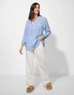 Blouse - Print all-over - lichtblauw