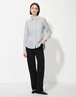Blouse - Strepen - donkerblauw