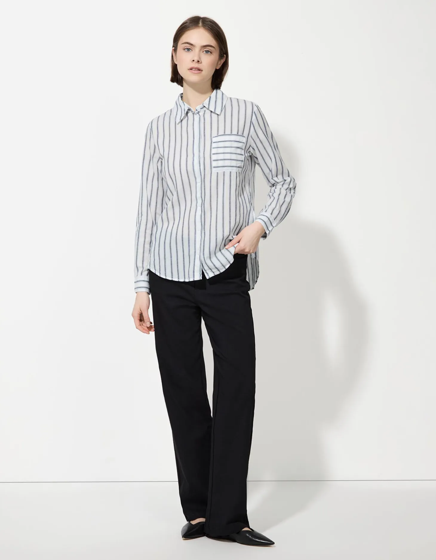 Blouse - Strepen - donkerblauw