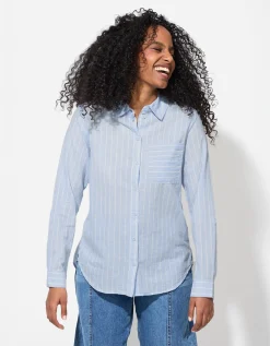 Blouse - Strepen - lichtblauw