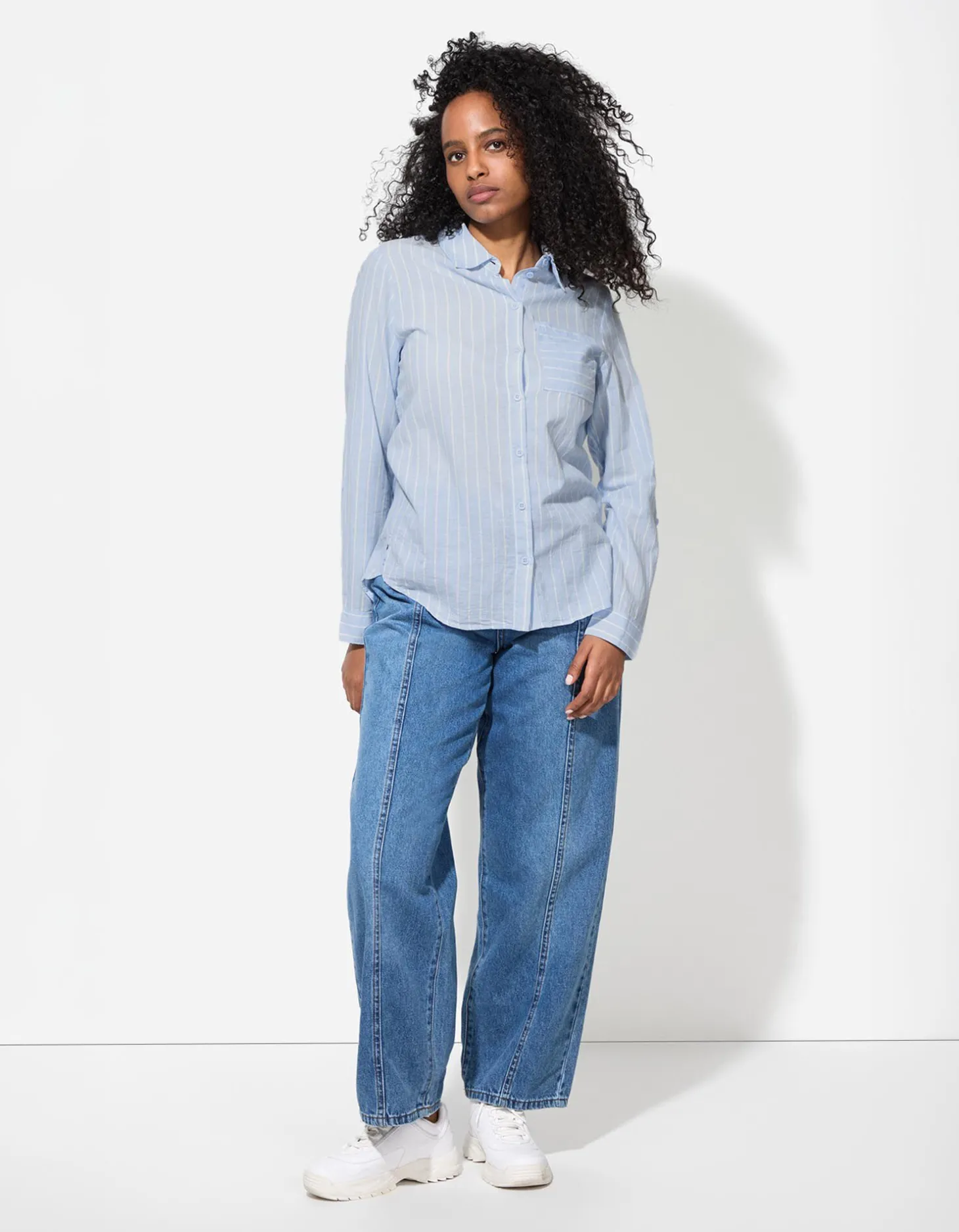 Blouse - Strepen - lichtblauw