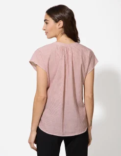 Blouse - V-hals - donkerrood