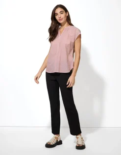 Blouse - V-hals - donkerrood
